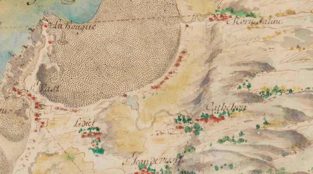 Plan des années 1660 avant la construction des fortifications de Vauban de La Hougue