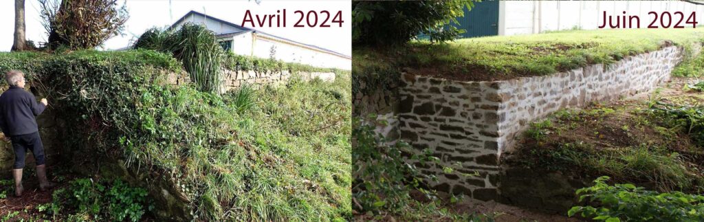 parapet réparé au fort de la Hougue par association LPMH